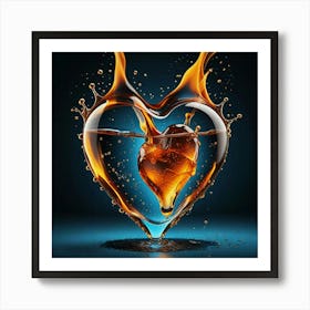 Iced Heart Aflame : Heart On Fire Art Print