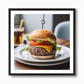 Hamburger On A Plate 52 Art Print