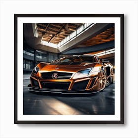 Orange Sports Car 1 Art Print