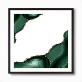 Emerald & Gold Agate Texture 16 Art Print
