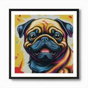 Portrait Of A Pug Art Print