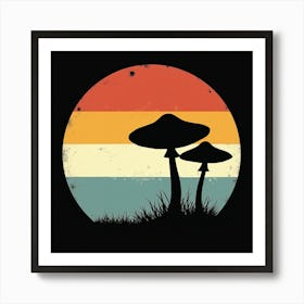 Rainbow Mushrooms Art Print