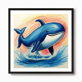 Whale Drawing 2 Art Print