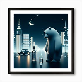 Bear In The City Art Print