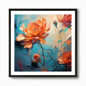 Orange Flowers Art Print