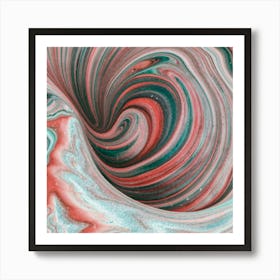 Close-up of colorful wave of tangled paint abstract art 2 Art Print