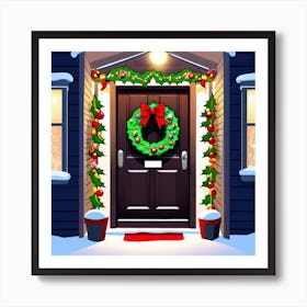 Christmas Door 44 Art Print