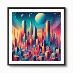 Sci-Fi City 2 Art Print