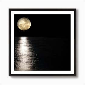 Full Moon Over Water Art Print