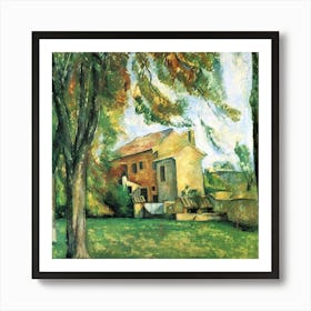 House In The Garden Oil Painting Landscape Illustration Art Print