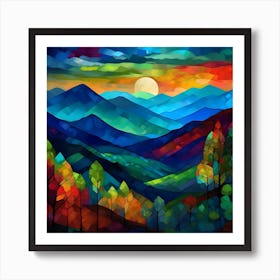 Great Smoky Mountains National Park ,Picasso painting style Art Print