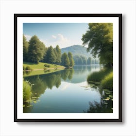 Pond - Lake Stock Videos & Royalty-Free Footage Art Print