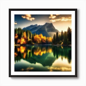 Autumn Mountain Lake 8 Art Print