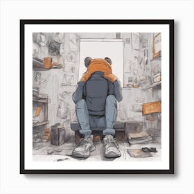 Bear In A Room Art Print