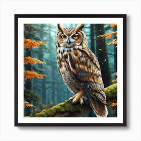 Owl In The Forest 208 Art Print