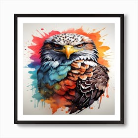 Colorful Eagle Painting Art Print