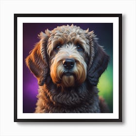 Doodle Dog Print Pop of Colors Art Print