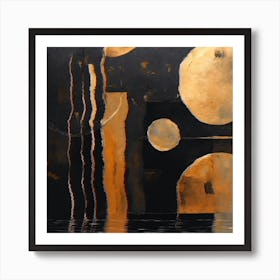 Abstract Painting Black And Gold Wall Art 2 Art Print