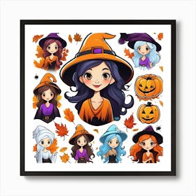 Cute Witches Art Print