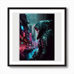 Myeera Watercolor Cyberpunk City Street Neo Noir 4df92bed 7e30 4132 Bb06 Deeac595a1e6 Art Print