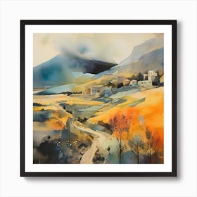 Umbrian Utopia: Oil-Painted Dreamscape Art Print