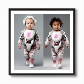 Two Children Dressed As Robots 1 Art Print