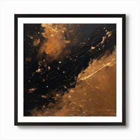 'Sunrise' Black And Gold Wall Art 1 Art Print