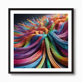 Abstract Colorful Wires Art Print