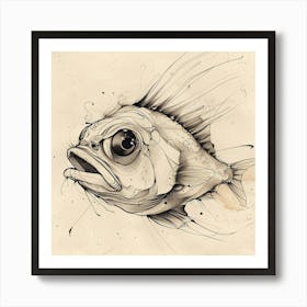 Fish Drawing Art Print