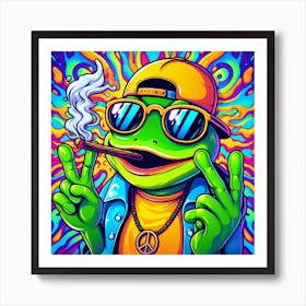 Psychedelic Frog Art Print