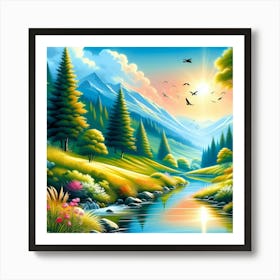 Landscape Painting 183 Art Print