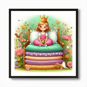 Princess On The Bed Art Print