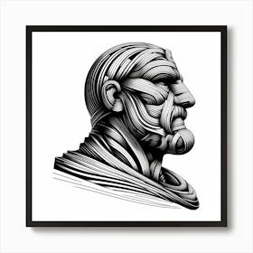 Head - Abstract Line Art Illustration 31 Art Print