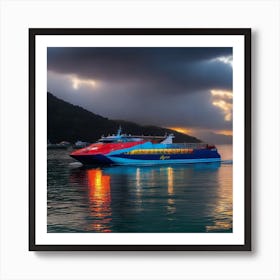 Sunset On A Ferry 31 Art Print