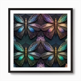 Dragonfly Pattern Art Print