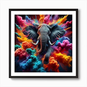 Colorful Elephant Art Print