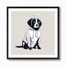 Dog In A Hoodie Art Print