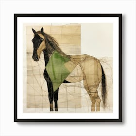 Horse In The Grass Art Print