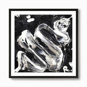 Abstract Little Black Snake Art Print