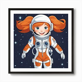 Create A Cartoon Version Of A Simple Female Astron Art Print