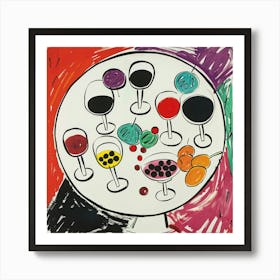 Wine Lunch Matisse Style 3 Art Print