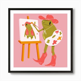 Cowboy Frog Artist 1 Art Print