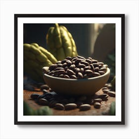 Cacao Beans In A Bowl Art Print