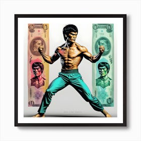 Kung Fu Star Action Retro Poster Art Print