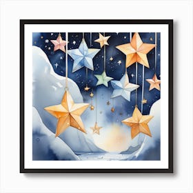 Stars For You Watercolor Art Print