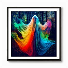 Firefly Haunting, Polychrome, Banshee, Ghostly, Ethereal, Spectral, Eerie, Vibrant, Mysterious, Chil (1) Art Print