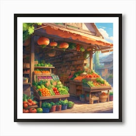 Vegetable Stand Art Print