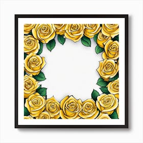 Yellow Roses Frame 20 Art Print