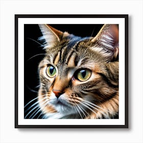 Portrait Of Tabby Cat Art Print