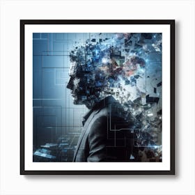 Man In Front Of Computer Art Print